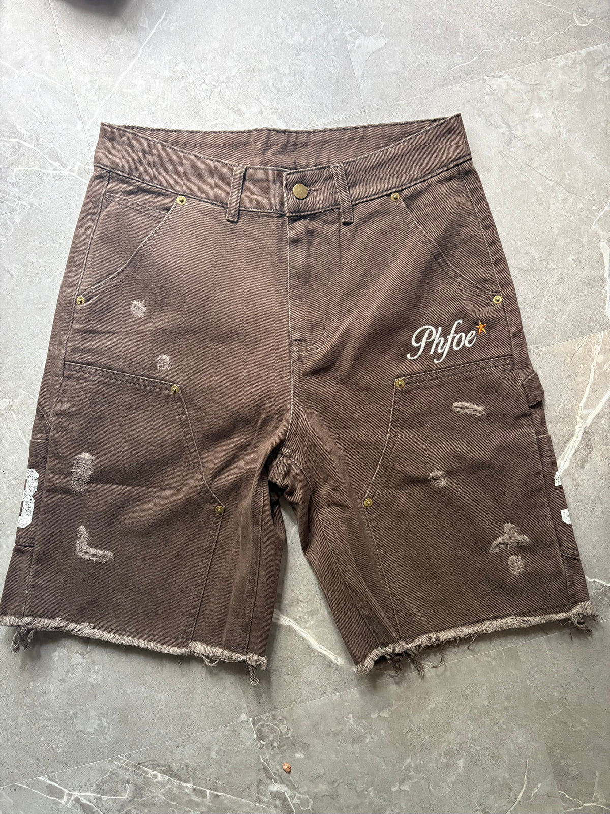 Phfoe Retro Carpenter Jorts - Brown