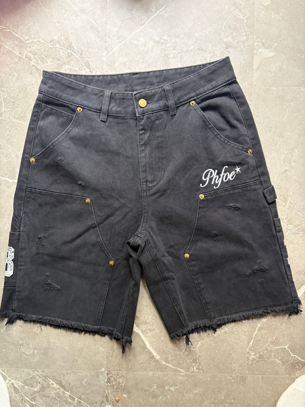 Phfoe Retro Carpenter Jorts - Black